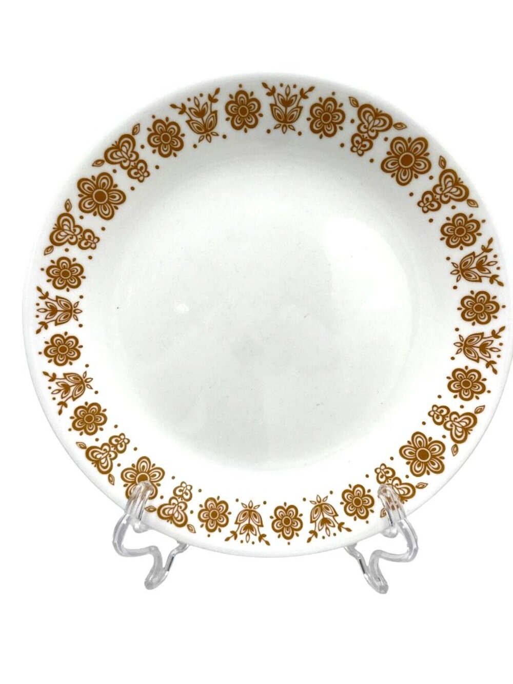 Corelle Butterfly Gold Dessert Plate 8.5" White & Yellow Floral Pattern USA